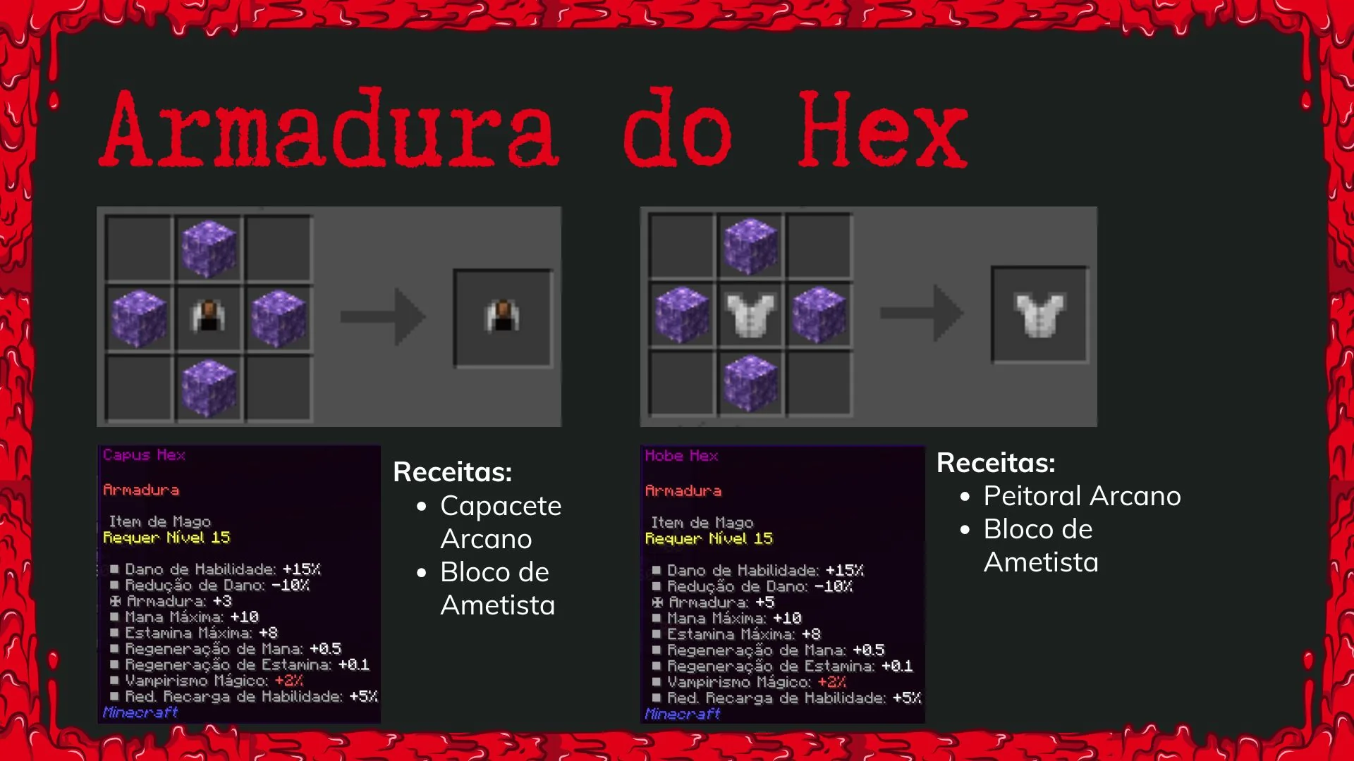 Receitas do Capuz e do Robe Hex