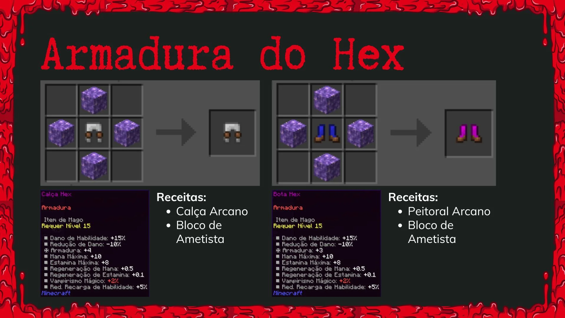 Receitas da Calça e da Bota Hex